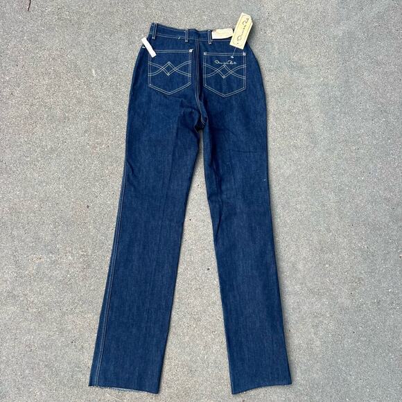80s Oscar De La Renta High Rise Straight Leg Jeans Deadstock NWT 26"x37.5" - Picture 3 of 9